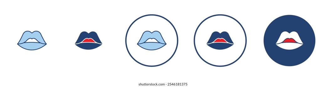 Lips icon Thin line art isolated