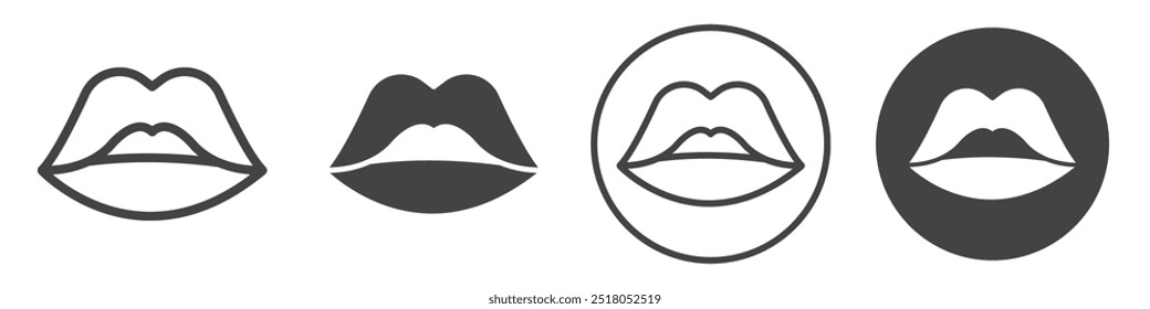 Lips icon thin line illustration