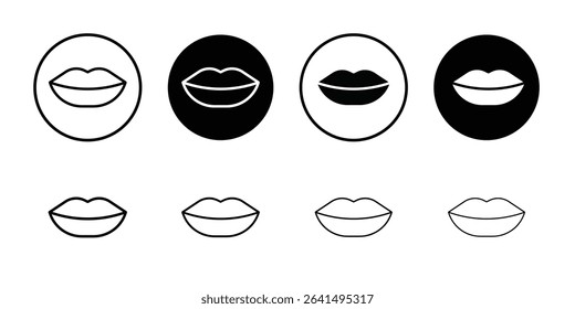 Lips icon Thin line illustration set vector