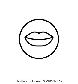 Lips icon Thin vector set