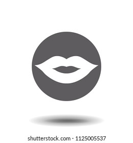 Lips Icon in trendy flat style isolated on grey background. Mouth symbol for your web site design, logo, app, UI. Vector illustration.
