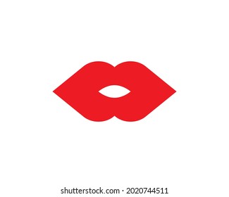 Icono de los labios en un estilo plano de moda aislado en fondo gris. Símbolo de boca para el diseño del sitio web, logotipo, aplicación, interfaz de usuario. Ilustración del vector, EPS10