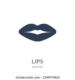 Lips icon. Trendy flat vector Lips icon on white background from Dentist collection, vector illustration can be use for web and mobile, eps10