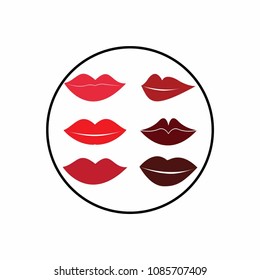 Lips icon vector color