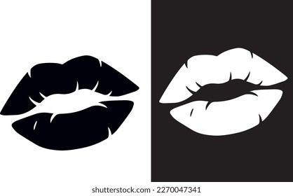 lips icon vector design black and white
