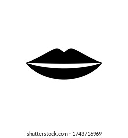 Lips icon vector. Lips human senses flat symbol isolated white background.