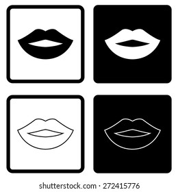 Lips icon . Vector illustration . 