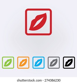Lips icon . Vector illustration .