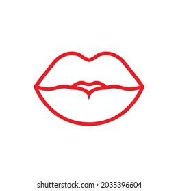 Lips icon vector. kiss illustration symbol.  woman sign. love logo.