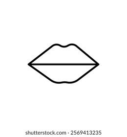 Lips icon Vector logo outline