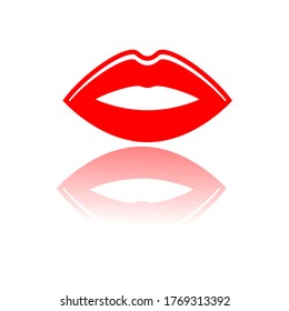 Lips icon vector on white background