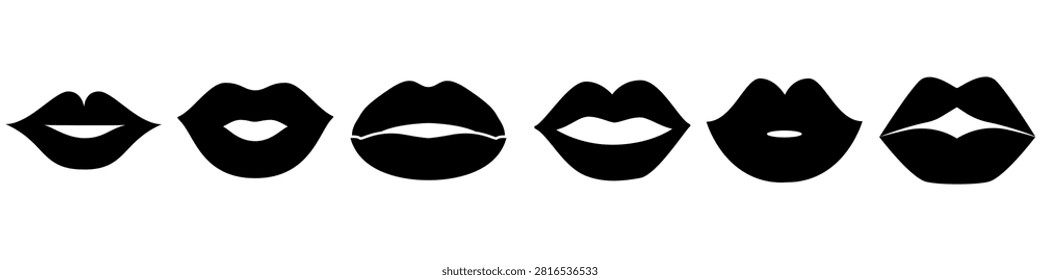 Lips icon vector set. Mouth illustration sign collection. Kiss symbol. Beauty logo or mark.