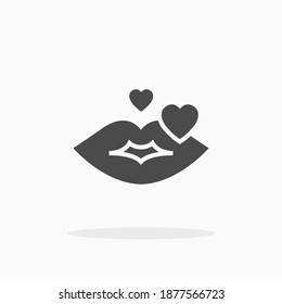 Lips icon. For your design, logo. Vector illustration.