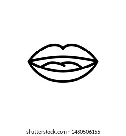 Lips Icons Best Logo Design Vector, Emblem Template Design Isolated Illustration , Kiss Women Outline Solid Background White
