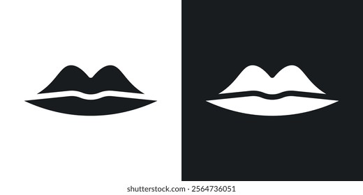 Lips icons in flat syle