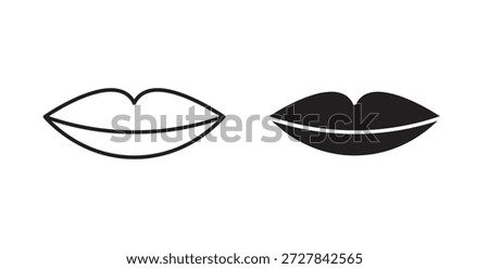 Lips icons. Outline icons vector collection. flat illustrations