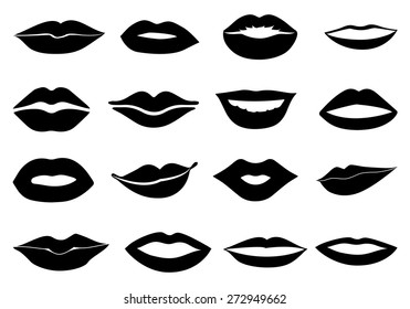 lips icons set