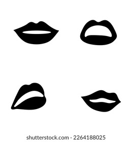 lips icons set. vector lips illustration on white background..eps