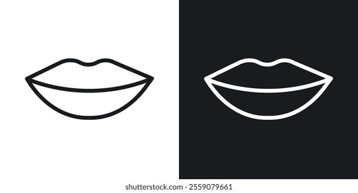 Lips icons. vector set in black colors