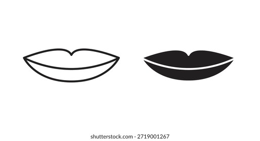 Iconos de los labios, símbolos del Vector. cartel plano lleno