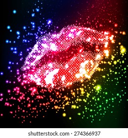 lips illustration, easy all editable
