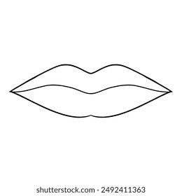 Lips Illustration Handgezeichnete Umrisse Isolierte Vektorgrafik