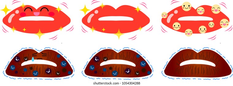 lips illustration set