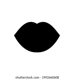 Ilustración de labios. Icono del vector. Símbolo aislado en blanco. Beso sexy genial. Cartel de silueta para logotipo, imprenta, historietas, moda, arte pop, diseño, pegatinas, paneles de decoración, carteles, volantes, etc.