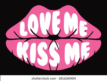 Lips Illustrations with Slogan Artwork for Apparel and Other Uses