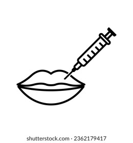 lips injection icon vector. beauty correction lips icon