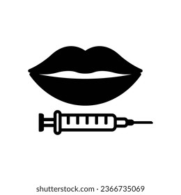 vector de icono de inyección de labios. icono de corrección de belleza