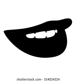 Lips. Ink drawing.