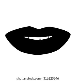 Lips. Ink drawing.