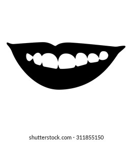 Lips. Ink drawing. Smile.