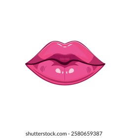 Lips isolated on white background. Ideal for beauty, makeup, fashion, luxury and cosmetics related concepts.