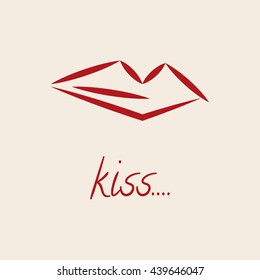 lips isolated on white background, geometric seamless pattern. Vector illustration.Fashion graphics.Background design.Modern stylish abstract texture for t-shirts, packaging and decoration, wallpaper.
