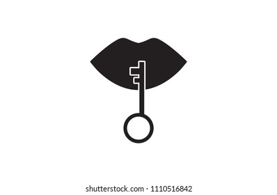 lips, key, icon illustration