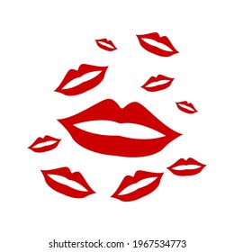 Lips Kiss icon vector on trendy