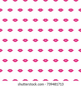 lips kiss romantic pattern pink on white