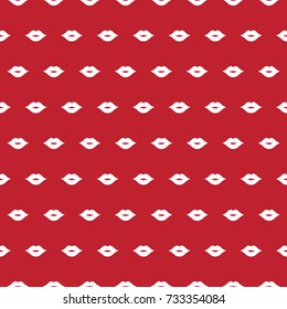 lips kiss romantic pattern white on red