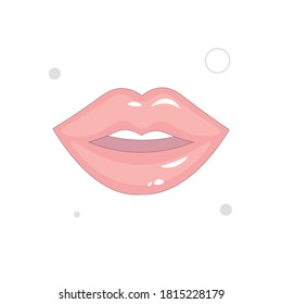 Lips kiss vector flat illustration on white background