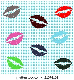 lips kiss vector illustration