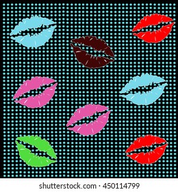 lips kiss vector illustration