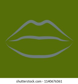 Lips kiss. Vector patch, sticker isolated on color background. Cool sexy kissed. Selphie cartoon Sign for print, in comics, Fashion, pop art, retro style 80-s 90s