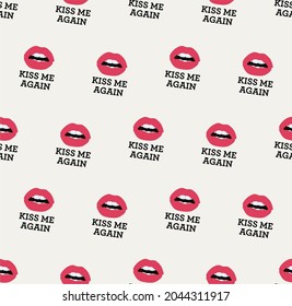 lips kiss vector seamless vector pattern