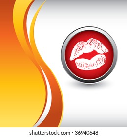 lips kissing on vertical wave backdrop