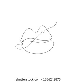 Lips line art illustration for your design: tattoo, t-shirt, wall art