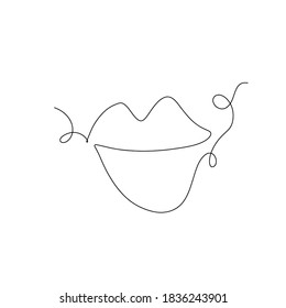 Lips line art illustration for your design: tattoo, t-shirt, wall art