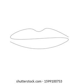 Lips Continuous Line Drawing Vector Illustration Stock Vector (Royalty ...