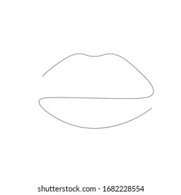 Lips line drawing vector illustration
